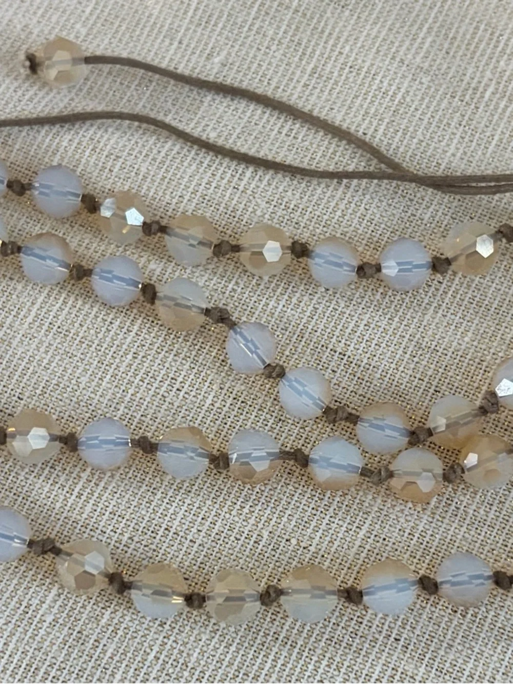 Elegant Opalescent Bead Necklace - Light Blue